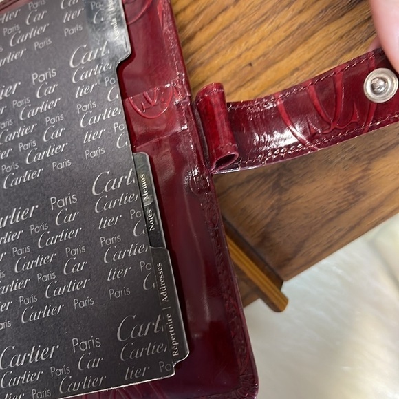 AUTHENTIC MUST DE CARTIER BORDEAUX LEATHER HAPPY BIRTHDAY 6 RING AGENDA PLANNER - Picture 11 of 11